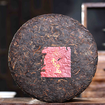 2019年集豪屯 十月红花 熟茶 古树发酵七子饼 357克 2