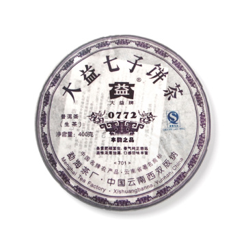 2007年大益 0772生茶 400克七子饼 701批