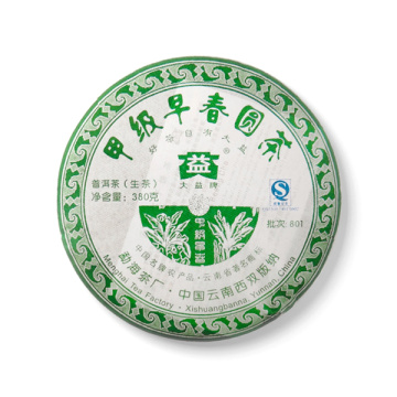 2008年大益 甲级早春圆茶生茶 380克饼茶