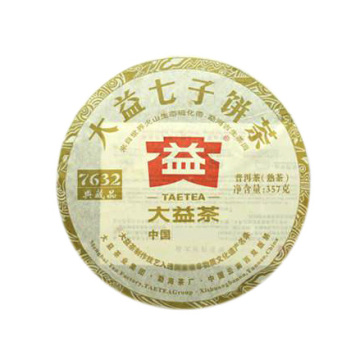 2012年大益 7632熟茶 357克七子饼 1201批