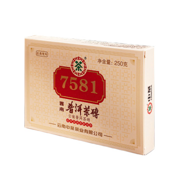 2021年中茶 经典7581熟茶 250克砖茶