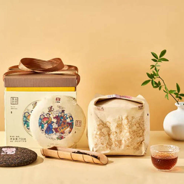 2022年大益 五子登科熟茶 150克饼茶 4