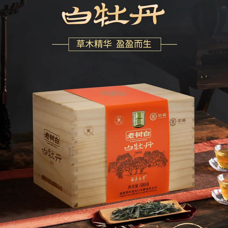 2024年中茶蝴蝶牌 老树白 白牡丹 500克木盒装