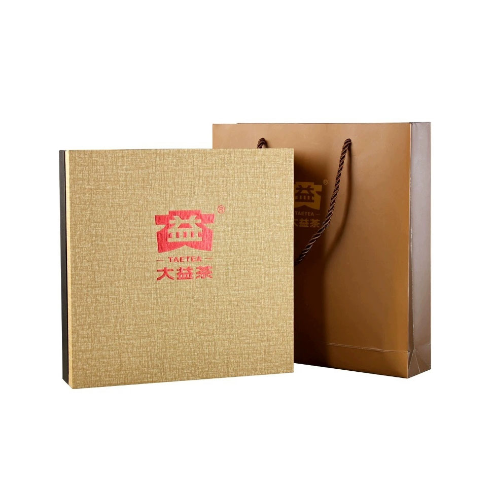 大益普洱茶通用单饼礼盒 金色版 配手提袋